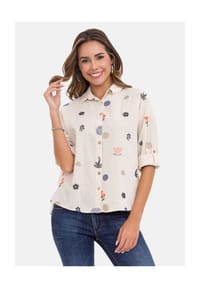 CIPO & BAXX® - Bluse WH130 mit Freizeit Frühlingsmuster - STONE