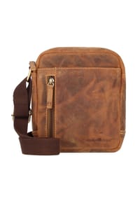 GREEN BURRY Vintage - Vintage Umhängetasche Leder 18 cm - brown