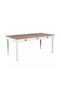 LOBERON - Tisch Helsinquia weiß/braun - weiß/braun