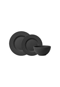 Villeroy & Boch Teller-Set, 12tlg,  4 Personen Manufacture Rock - Manufacture - schwarz