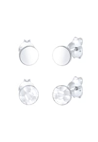 elli. - Ohrringe Set Geo Ohrstecker Gehämmert Glänzend 925 Silber - Gold