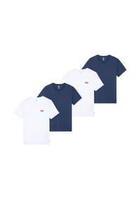 Levi's® - Herren T-Shirts, 4er Pack - "The Graphic Tee - 4 Pack", Rundhals, Baumwolle - Blau/Weiß