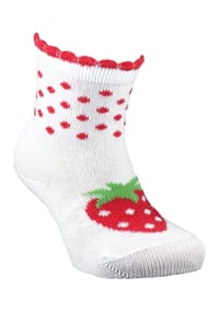 ROGO Socken von ROGO im 3er Pack Erdbeeren mit farbigem Kräuselrand Bild 2