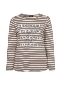 VIA APPIA -DUE- - Langarmshirt Modisches Langarmshirt mit Pailletten - grau melange / ecru