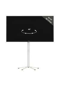 VCM. - TV Standfuß 32-70 Zoll | VESA max. 600x400 bis 40 kg | Fernseh Ständer aus Alu | TV Bodenständer Maße ca. H. 100 x B. 61 x T. 61 cm | Fernsehstand Xila - Weiß