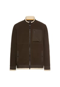 camel active - Sweatjacke mit Taschen - Dunkelbraun
