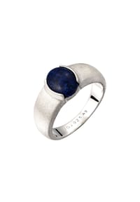 KUZZOÍ - Ring Siegelring Lapis Lazuli Blau 925 Sterling Silber - Silber