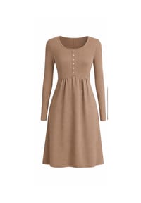 CAROLIN RICK - Bustier-Jerseykleid mit Knopfleiste - Cognac