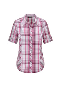 GOLDNER - Kurzgröße:  Blusenshirt mit Karomuster - rosé / kariert