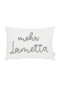 APELT - Dekokissen "Mehr Lametta" - 80 WEISS / SILBERFARBEN