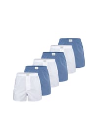 Lakeford & Sons - Boxer American Boxershorts Herren 6-Pack in klassischen Designs - dunkelblau/hellblau
