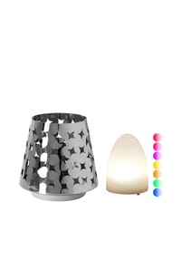 Fink Living - Windlicht mit LED-Leuchtzylinder LUMA - silberfarben