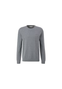 s.Oliver - Strickpullover, Rundhals-Ausschnitt, Logo-Stickerei, für Herren - BLACK/GREY