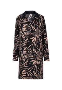 mey - Sleepshirt Vivid Bloom, Blusenkragen, für Damen - 3 SCHWARZ