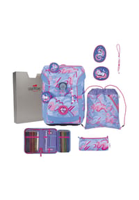 DerDieDas® ErgoFlex - ErgoFlex Easy Exklusiv Superflash - Schulranzen Set 5 tlg. 950g (Coral Reef) - Blue Ice