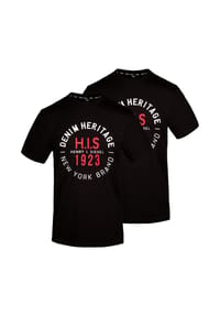 H.I.S - T-Shirt Denim Heritage Big Logo - black