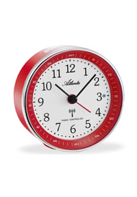 Atlanta by PARAGON - Funkwecker ohne Ticken mit Licht, Snooze & Crescendo - 1868/1 (Rot) - Rot