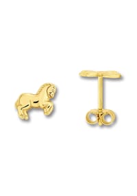 ONE ELEMENT Golden Grace - Pferd Ohrringe Ohrstecker aus 333 Gelbgold - gold