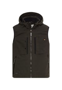 camel active - Outdoor Weste mit abnehmbarer Kapuze - Dunkelbraun