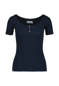 ALIFE AND KICKIN® - T-Shirt Basic Rosa, Henley-Ausschnitt, für Damen - 5500  MARINE