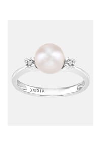 Diamant L'eternel - Ring, mit 0.01 ct Diamant, mit Zuchtperle, 375 Weißgold - white gold