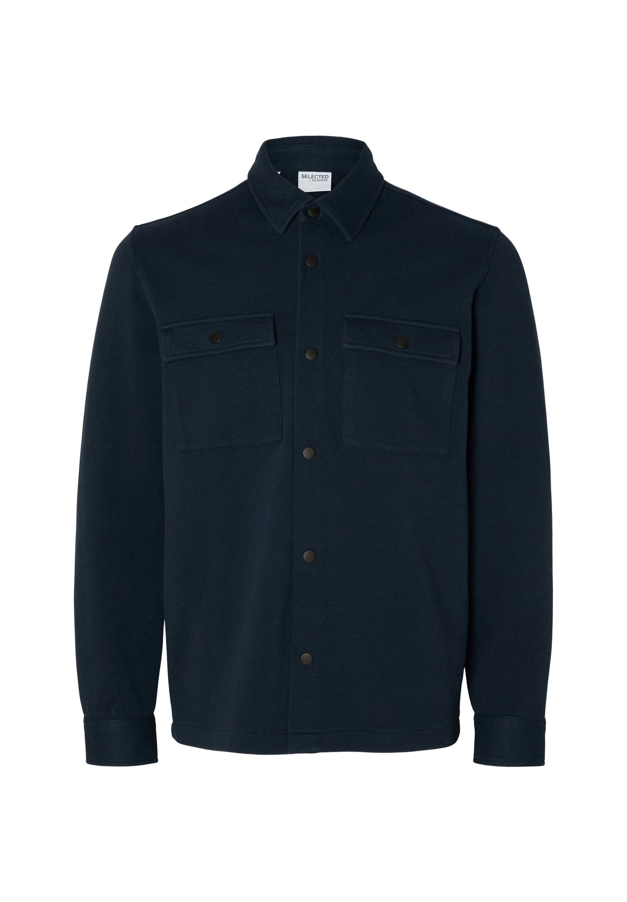 Selected Herren Hemdjacke in Marine Größe S aus Baumwollmischgewebe für den Übergang - Bild 7