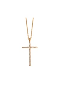 Julie Julsen® - Anhänger mit Kette 925/- Sterling Silber 28 Zirkonia - rot