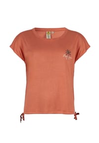 ROADSIGN® australia - Damen T-Shirt Palm mit seitlicher Schnürung, weiches Material, modern und komfortabel - orange