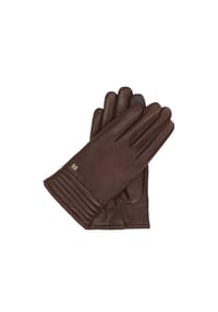 Kazar - Handschuhe aus dunkelbraunem Leder mit gesteppter Stulpe - Dunkelbraun
