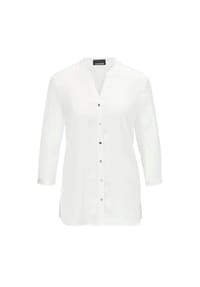 GOLDNER - Bluse mit festlichem Stehkragen - weiß