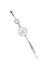 Adelia's - 316l Stahl Banane - Anhänger mit Traumfänger - silber