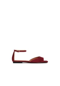 Kazar - Kastanienbraune Wildledersandalen mit Riemen um den Knöchel - Bordeaux