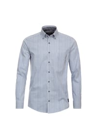 CASAMODA - Herren Freizeithemd gestreift Casual Fit - Mittelblau