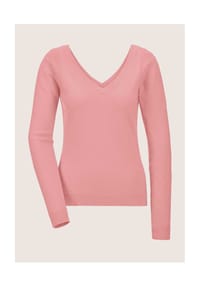 MADELEINE - V-Pullover mit Rücken-Ausschnitt - blassrosa