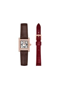 EMPORIO ARMANI - Emporio Armani Set aus Damenuhr und Lederbändern zum Wechseln, AR80083SET - Roségold