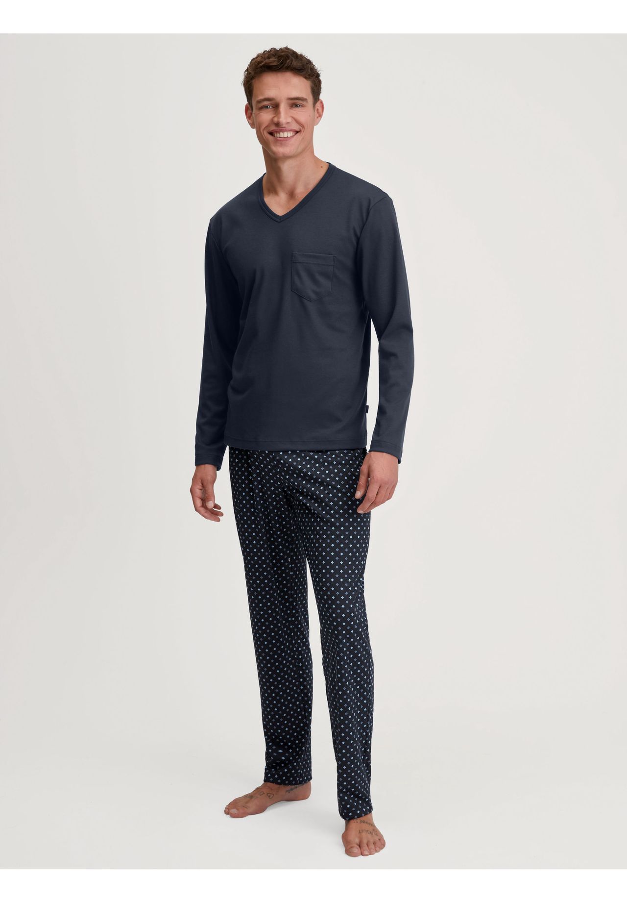 Calida Schlafanzug, Uni, FüR Herren, Blau, Xxl
