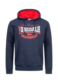 LONSDALE™ - Herren Kapuzensweatshirt normale Passform STOTFIELD - Black/Red/White