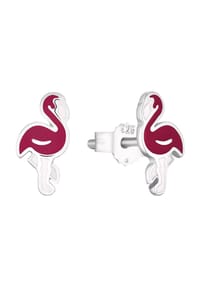 amor - Kinder Ohrstecker "Flamingo", 925er Silber - PINK/SILBER