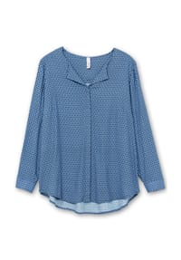 sheego - Druckbluse - tiefblau-gemustert