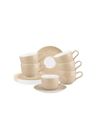 Seltmann Weiden Kaffeetassen mit Untertassen Liberty Pure Colors 260 ml 6er Set - LIBERTY PURE COLORS - beige