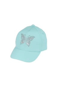 maximo® - MINI GIRL-Cap Schmetterling Studs, Klettverschluß - helltürkis
