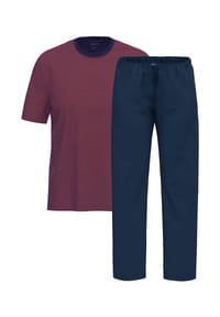 AMMANN - Schlafanzug Night & Home Cotton - Dunkelblau / rot