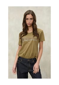 Blauer.®USA - Damen T-Shirt Logo Glitter GRAHAM T-SHIRT Hazelnut - braun