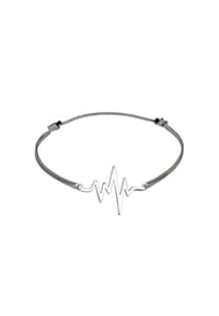 elli. - Armband Herzschlag Textil Trend Geo 925 Sterling Silber - Silber
