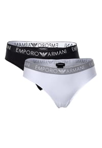 EMPORIO ARMANI - Damen Briefs 2er Pack - Slips, Stretch Cotton, einfarbig - Schwarz