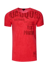RUSTY NEAL® - T-Shirt mit coolen Schriftzügen - Anthrazit