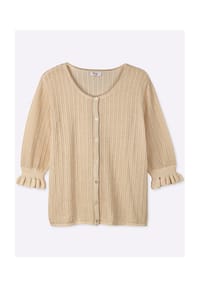 sheego - Strickjacke - champagner-goldfarben