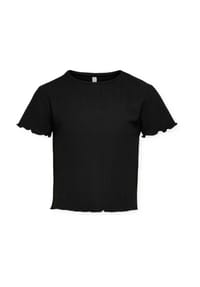 ONLY® - T-Shirt, Wellensaum, für Kinder - 177911 BLACK