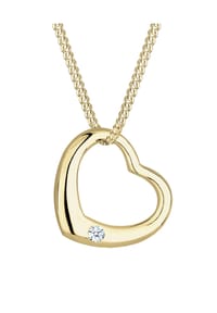 elli. DIAMONDS - Halskette Herz Love Diamant (0.03 Ct.) 375 Gelbgold - Weiß