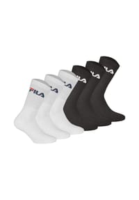 FILA - Unisex Socken, 6er Pack - Crew Socks, Frottee, Tennis, Sport (2x 3 Paar) - Blau